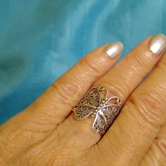 Sterling Silver Butterfly Ring - Picture 2 of 4